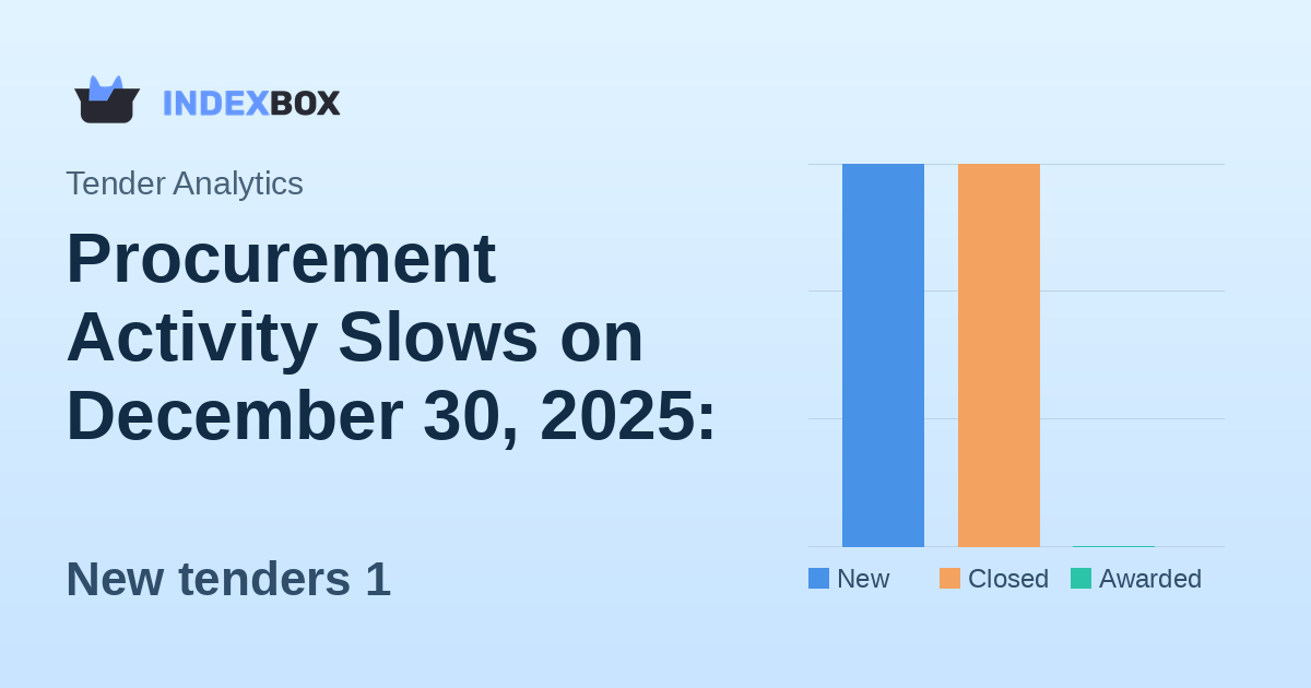 Procurement Activity Slows on December 30, 2025: Single Major Tender Announced in UK Works Sector