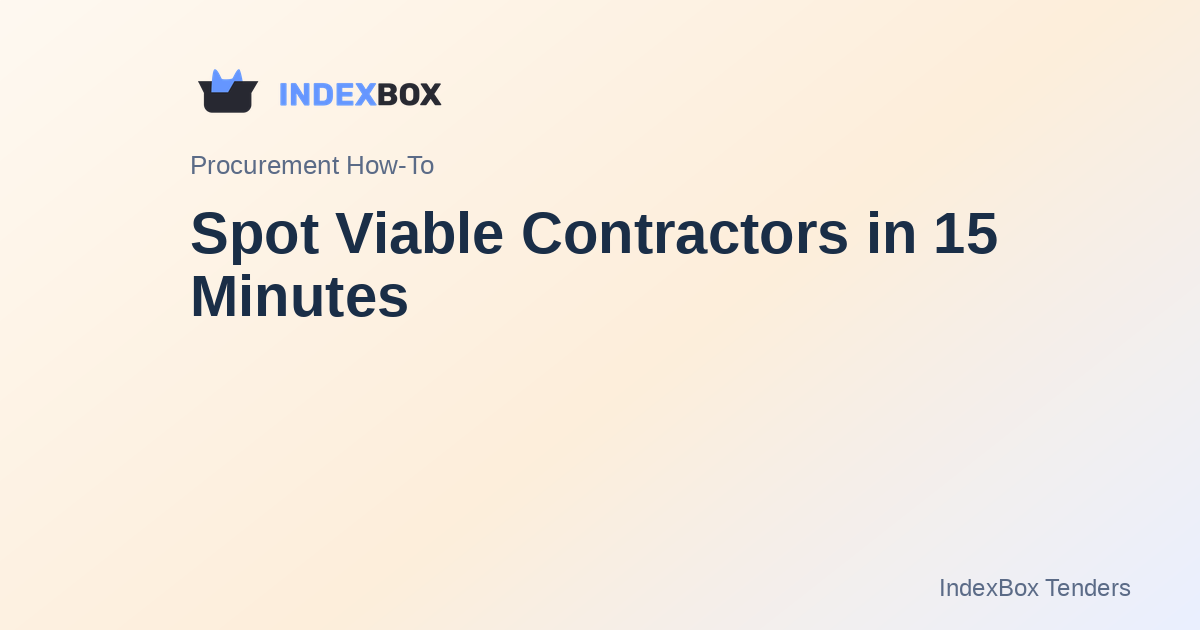 Spot Viable Contractors in 15 Minutes: A Weekly Review for Works Projects Under Tight Deadlines