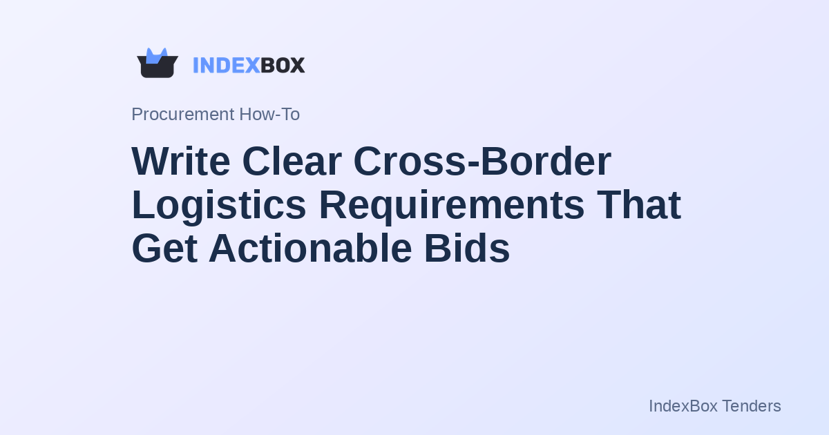 Write Clear Cross-Border Logistics Requirements That Get Actionable Bids