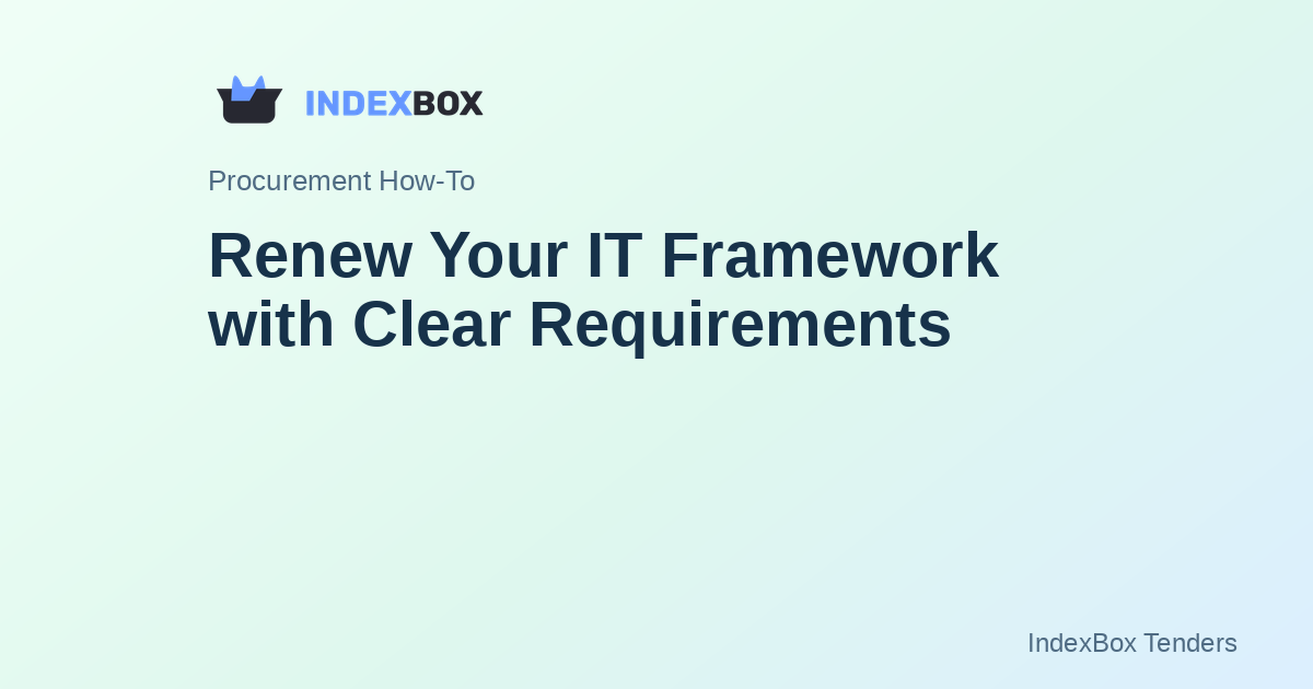 Renew Your IT Framework with Clear Requirements: A Practical Method Using Live Tender Patterns