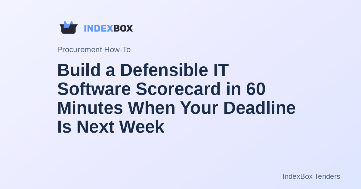 Build a Defensible IT Software Scorecard in 60 Minutes When Your Deadline Is Next Week