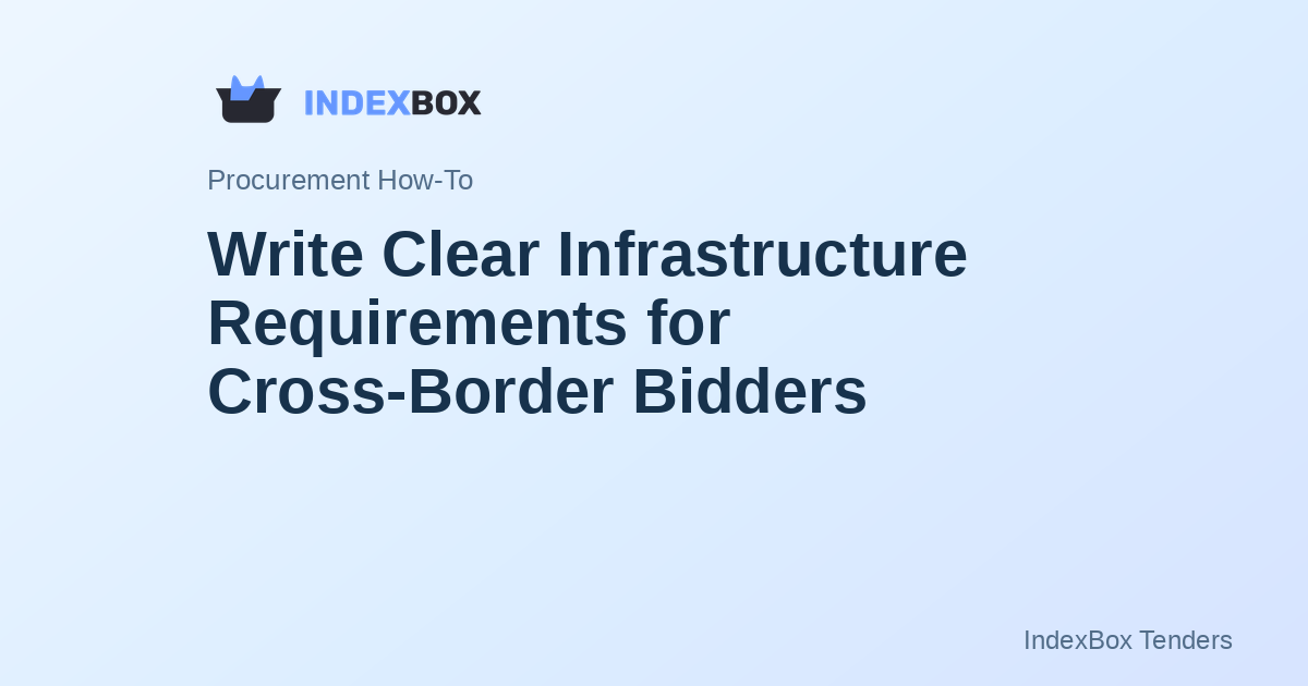 Write Clear Infrastructure Requirements for Cross-Border Bidders: A 3-Step Method Using Today's Tender Data