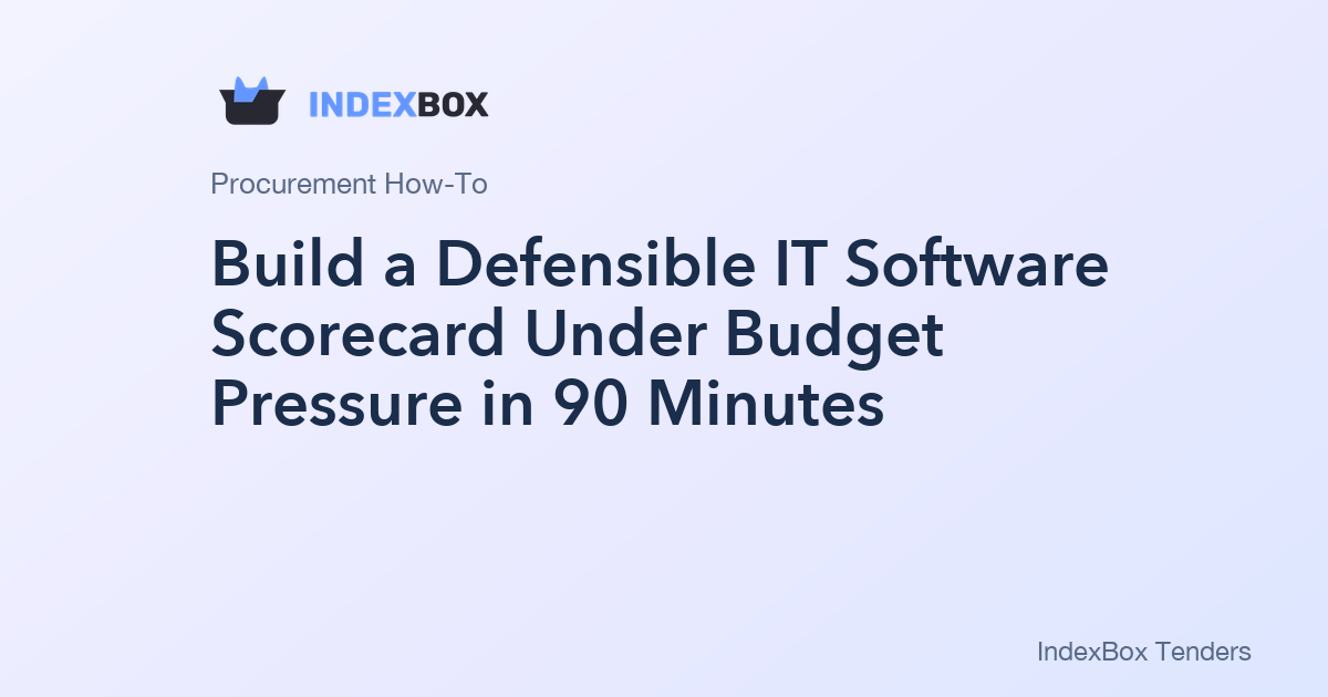 Build a Defensible IT Software Scorecard Under Budget Pressure in 90 ...