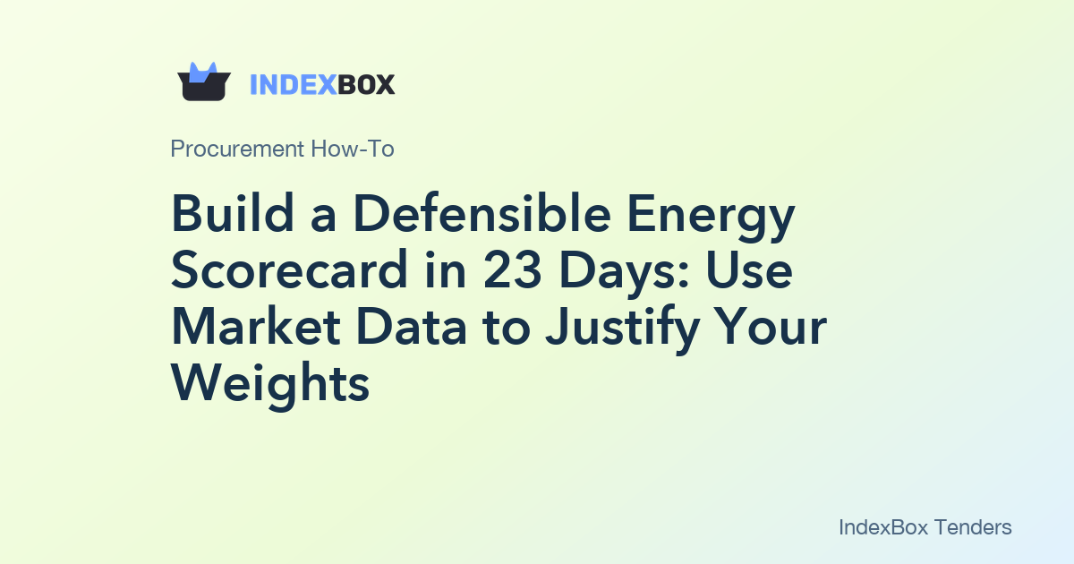 Build a Defensible Energy Scorecard in 23 Days: Use Market Data to Justify Your Weights