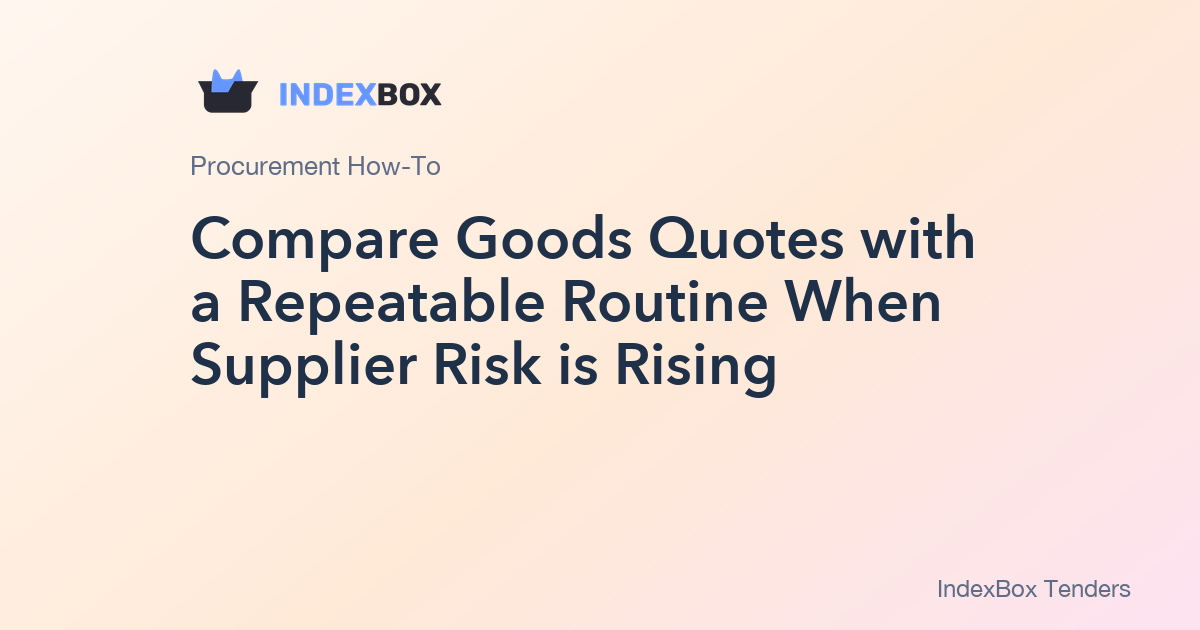 Compare Goods Quotes with a Repeatable Routine When Supplier Risk is Rising