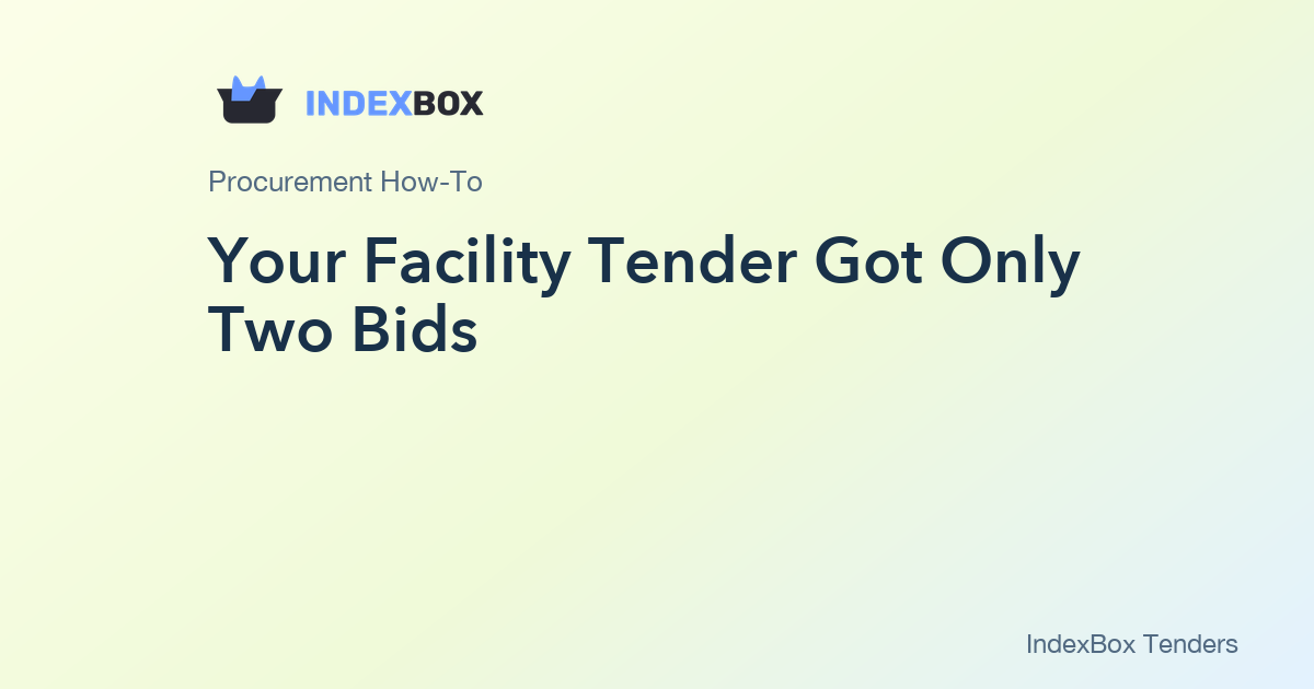 Your Facility Tender Got Only Two Bids: A 15-Minute Comparison Routine for Budget-Pressured Teams