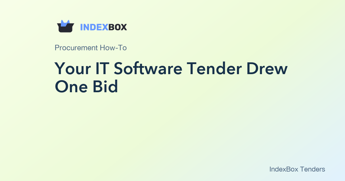 Your IT Software Tender Drew One Bid: A 90-Minute Supplier Diversification Plan for Budget-Constrained Teams
