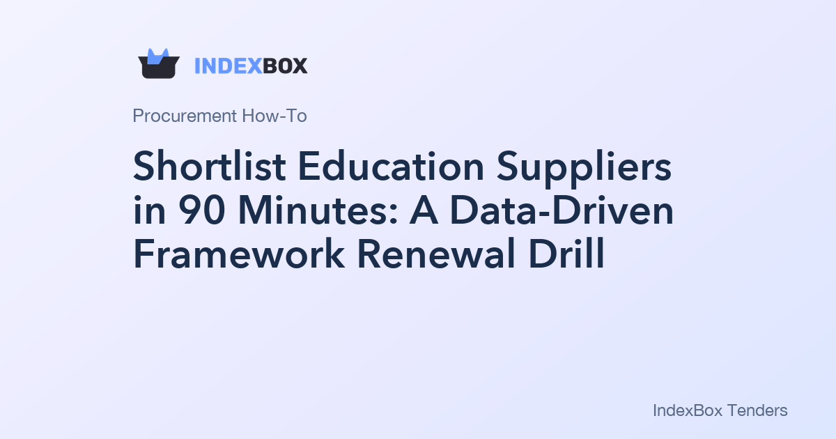 Shortlist Education Suppliers in 90 Minutes: A Data-Driven Framework Renewal Drill