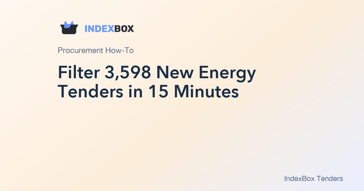 Filter 3,598 New Energy Tenders in 15 Minutes: A Bid/No-Bid Routine for Framework Renewal Day