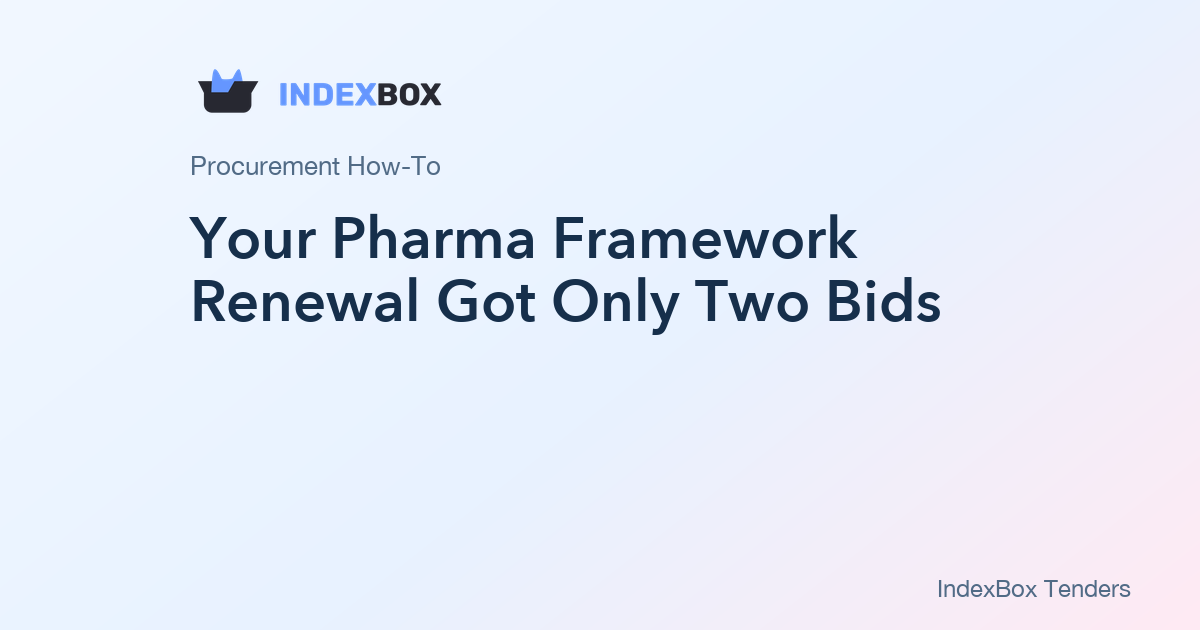 Your Pharma Framework Renewal Got Only Two Bids: Build a Defensible Scorecard in 90 Minutes Using Award History