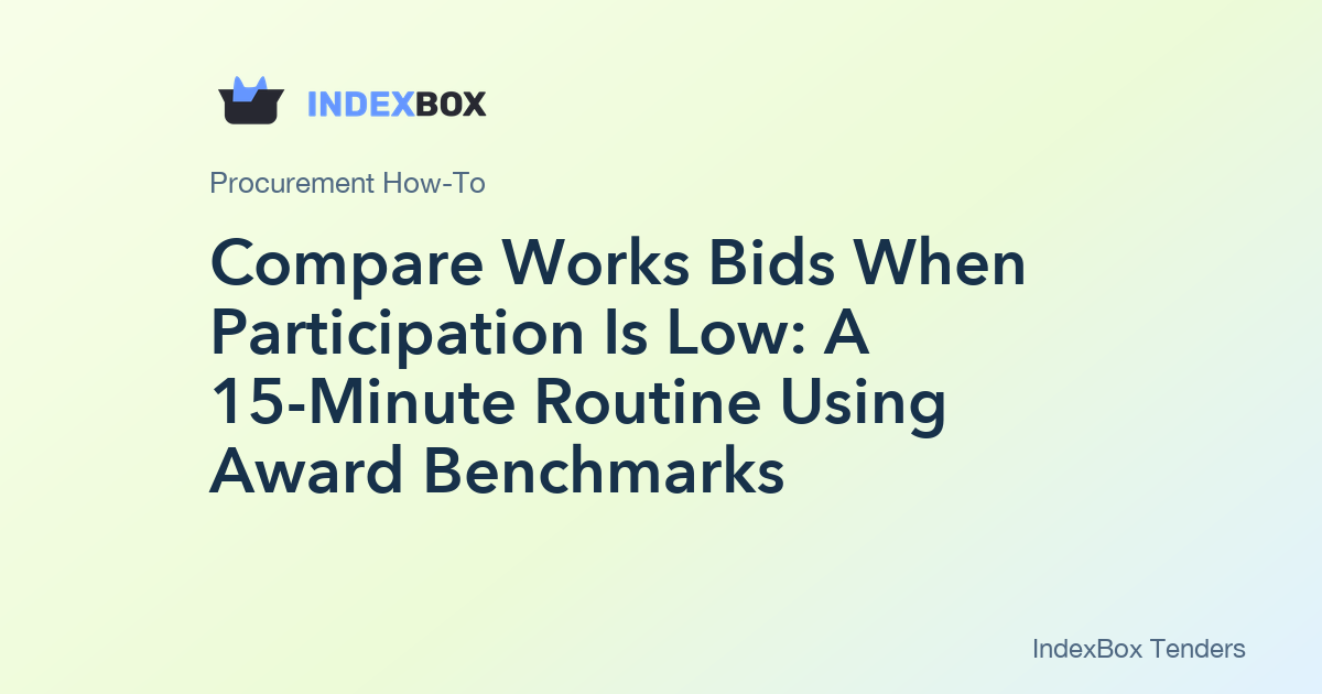 Compare Works Bids When Participation Is Low: A 15-Minute Routine Using Award Benchmarks
