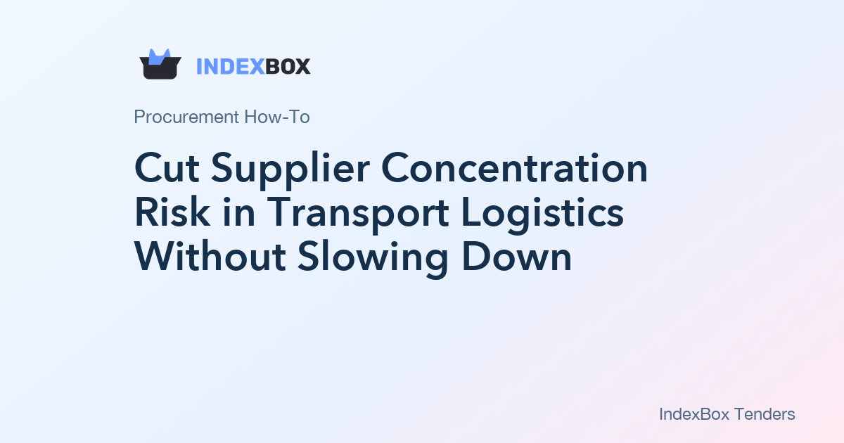 Cut Supplier Concentration Risk in Transport Logistics Without Slowing Down: A 15-Minute Weekly Diversification Drill