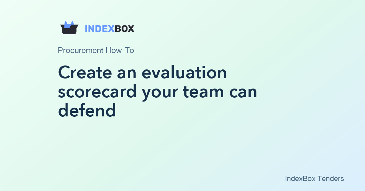 Create an evaluation scorecard your team can defend: education and public services procurement