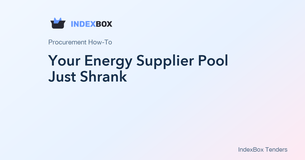 Your Energy Supplier Pool Just Shrank: A 15-Minute Bid Comparison Routine Using Award History