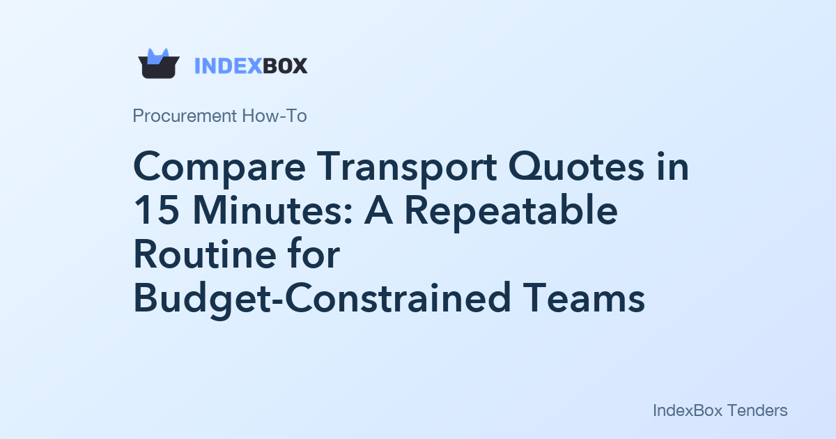 Compare Transport Quotes in 15 Minutes: A Repeatable Routine for Budget-Constrained Teams