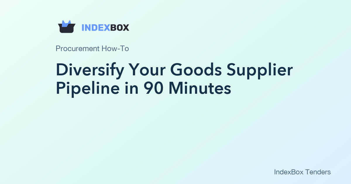 Diversify Your Goods Supplier Pipeline in 90 Minutes: A Data-Driven Drill for Tight Deadlines