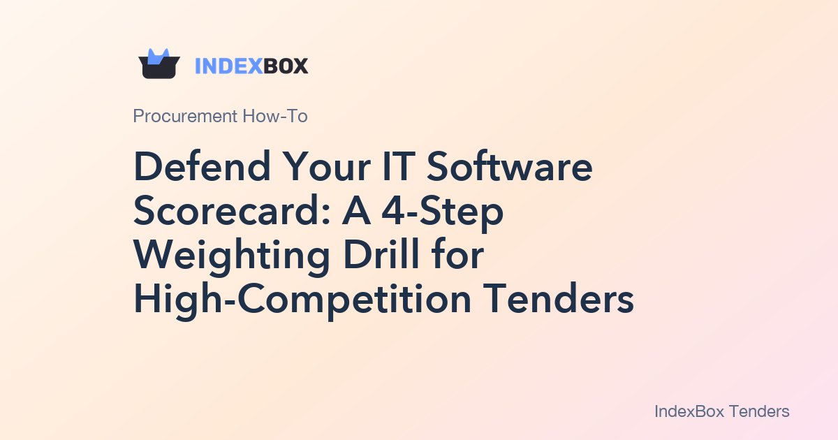 Defend Your IT Software Scorecard: A 4-Step Weighting Drill for High-Competition Tenders
