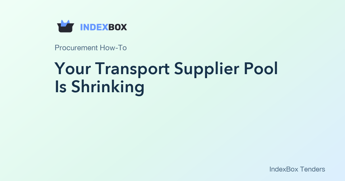 Your Transport Supplier Pool Is Shrinking: Build a Defensible Scorecard in 90 Minutes Using Award Concentration Data
