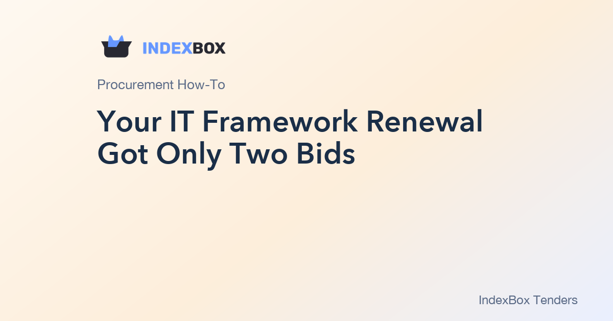 Your IT Framework Renewal Got Only Two Bids: A 30-Minute Quote Comparison Routine Using Award Benchmarks